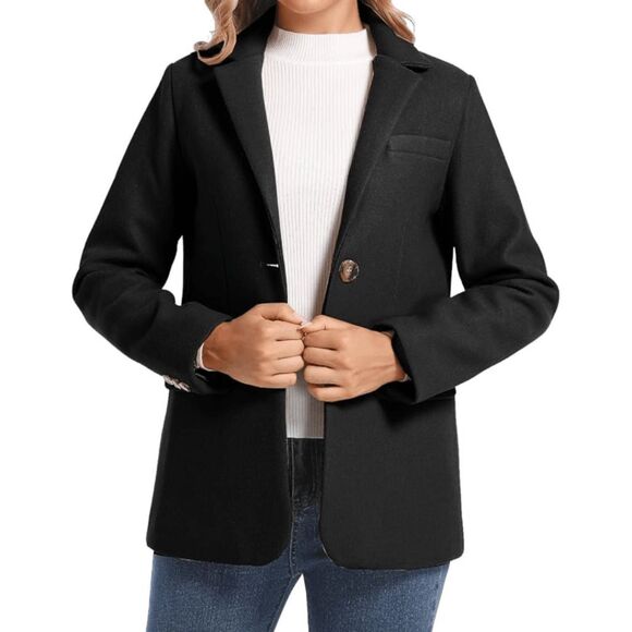 HAOKEKE Jackets & Blazers - Women’s Long Sleeve Wool Blend Blazer Suit Jacket – NWT - M